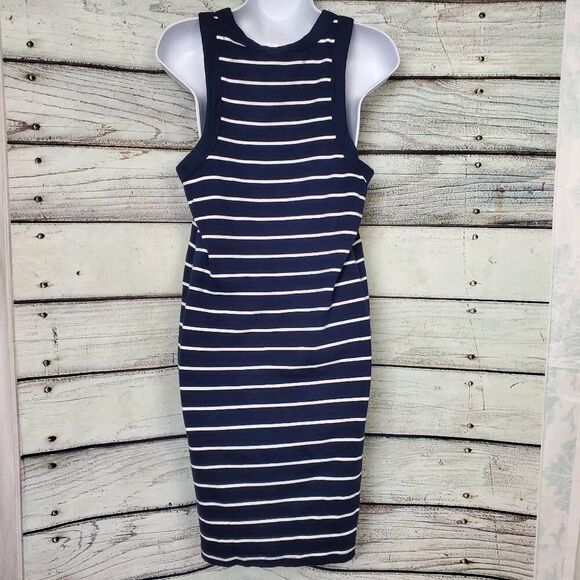 Old Navy Navy White Striped Tank Midi Dress Size XL - Picture 3 of 6